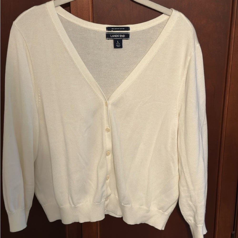 Women’s cropped white cardigan size large